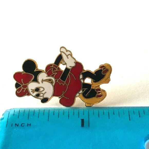 Vintage Minnie Mouse Pin Disney Designs Enamel Brooch Lapel Hat Tie Tac Signed - Picture 8 of 9